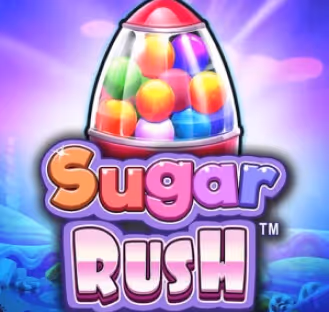 Spinational Casino Sugar Rush slot game featuring a vibrant candy-themed interface with a glowing jellybean dome.